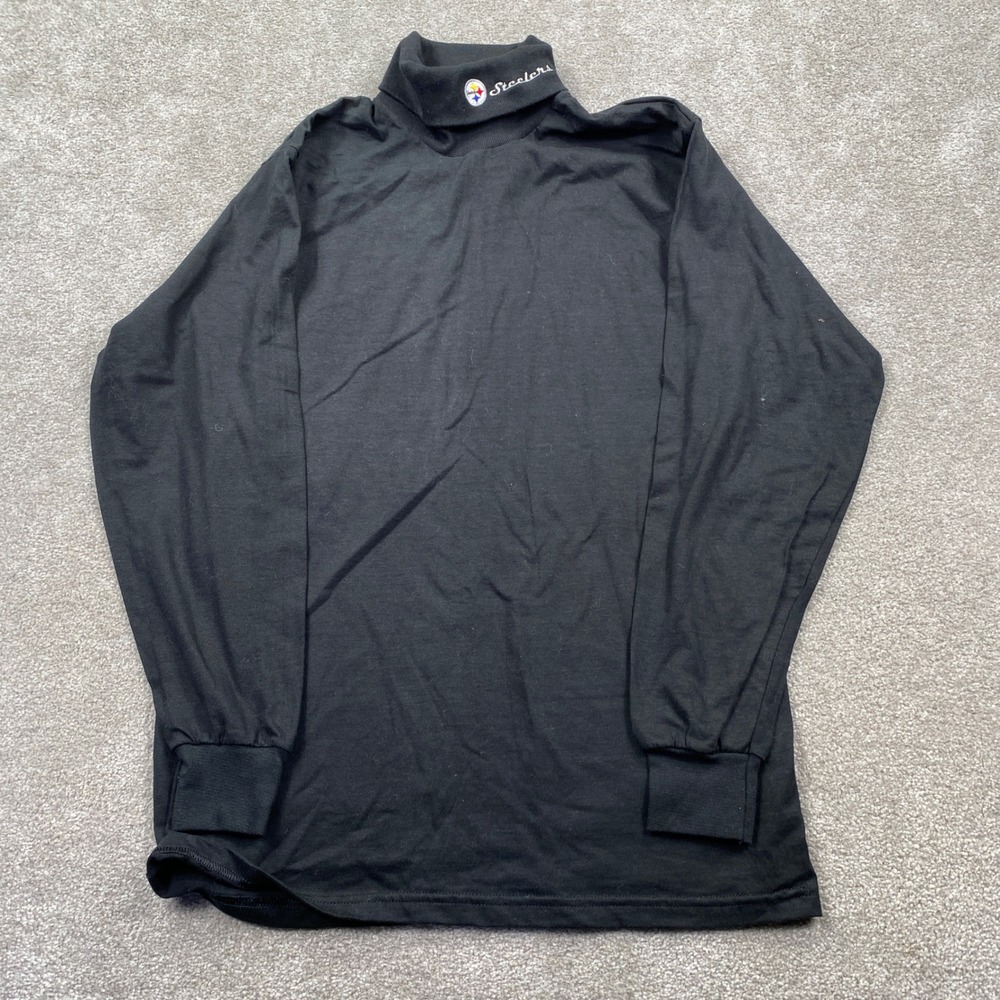 Pro Layer Turtleneck Pittsburgh Steelers Mens Size M Black Embroidered Logo NFL